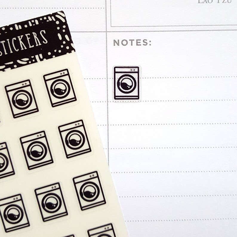 Clear Washing Machine Stickers Laundry Stickers Cleaning Etsy
