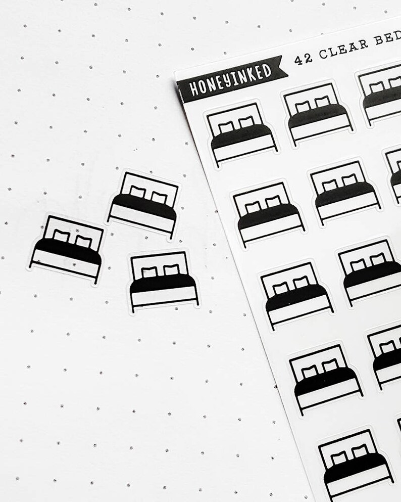 42 Clear Bed Planner Stickers Bed Stickers Sleep Stickers Etsy