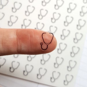 stethoscope stickers | stethoscope planner stickers, doctor appointment stickers for planners, minimal planner stickers, nurse stickers