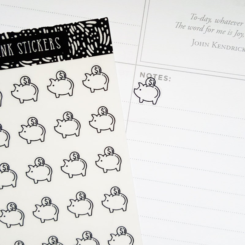 49 Piggy Bank Planner Stickers Piggy Bank Stickers Day - Etsy