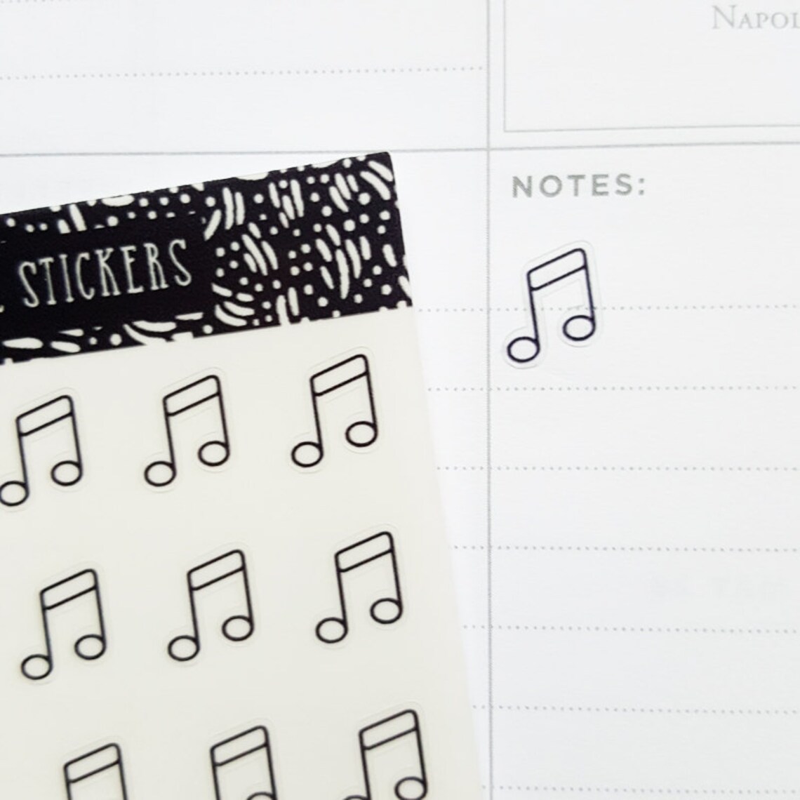 56 Music Stickers Music Notes Planner Stickers Gray Day Etsy