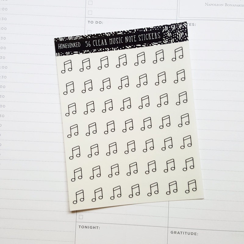 56 Music Stickers Music Notes Planner Stickers Gray Day - Etsy