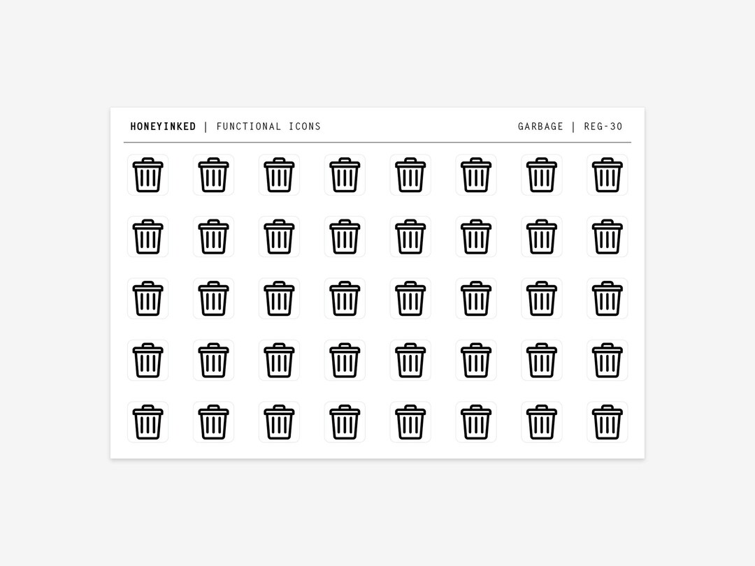 Garbage Stickers Bullet Journal Commonplace Stickers Etsy