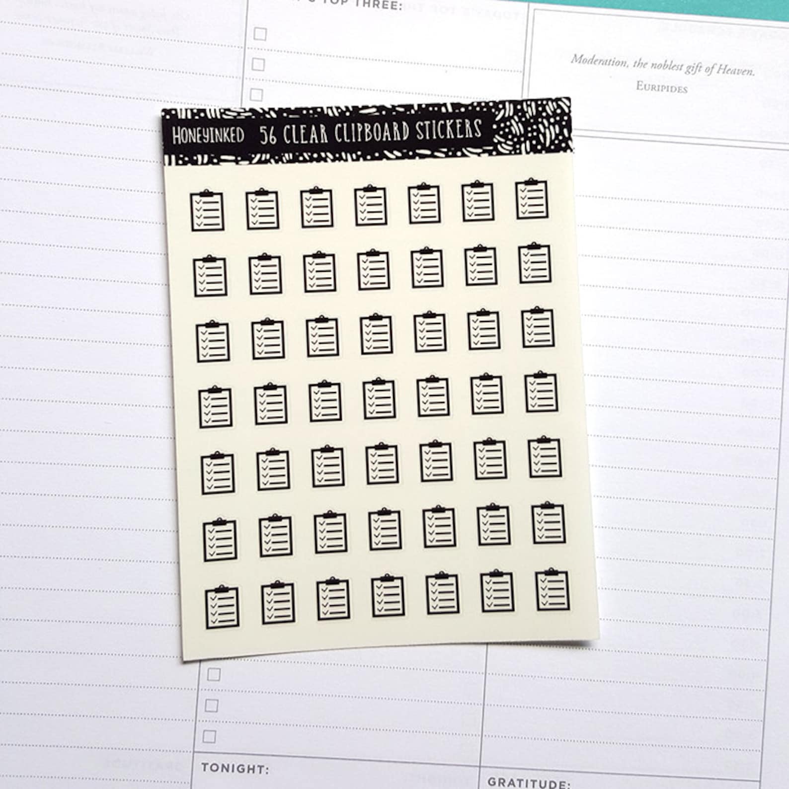 56 Clipboard Stickers Clipboard Planner Stickers Check Etsy