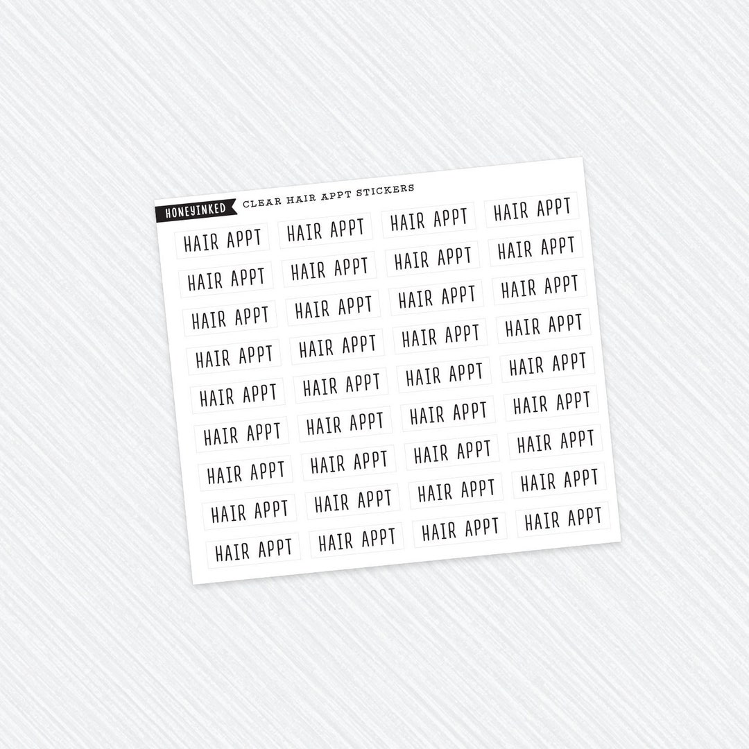 36 Hair Appt Stickers, Hair Appointment Stickers, Hair Stickers, Self