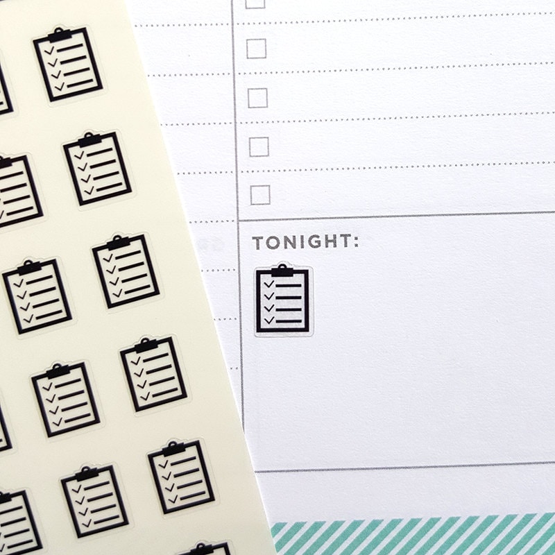 56 Clipboard Stickers Clipboard Planner Stickers Check Etsy