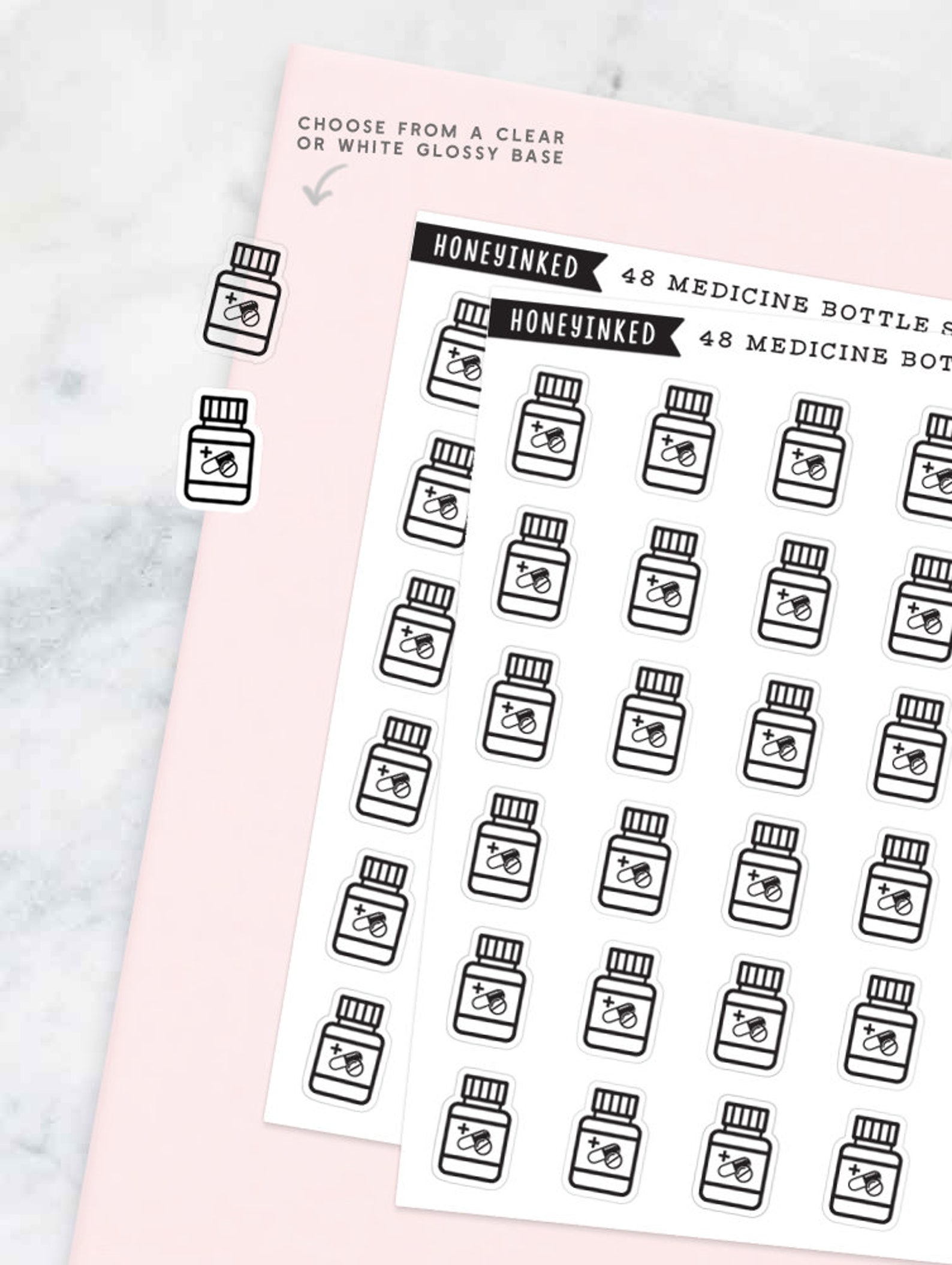 48 Medicine Planner Stickers Medicine Stickers Pills | Etsy