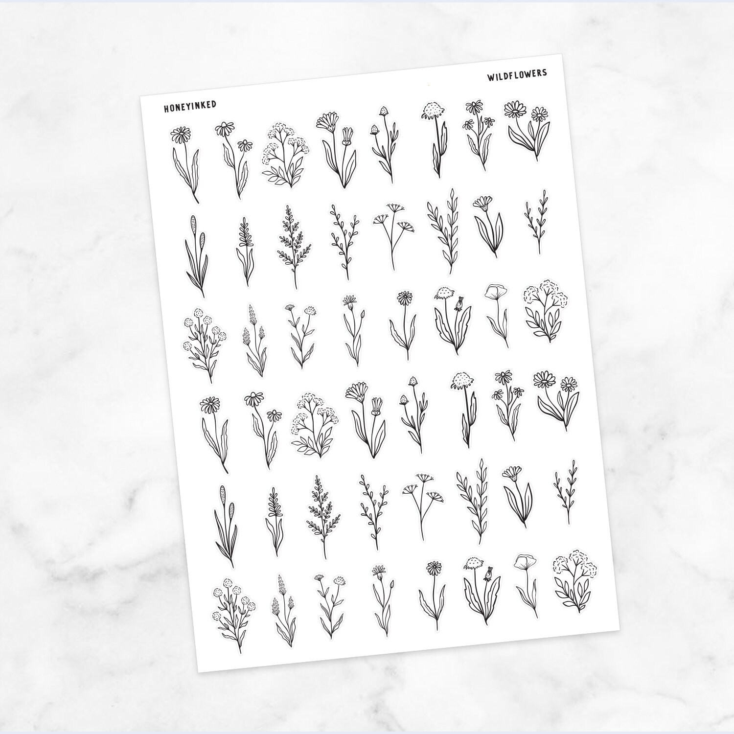 Wildflower Stickers Flower Stickers Spring Stickers Floral Etsy Singapore