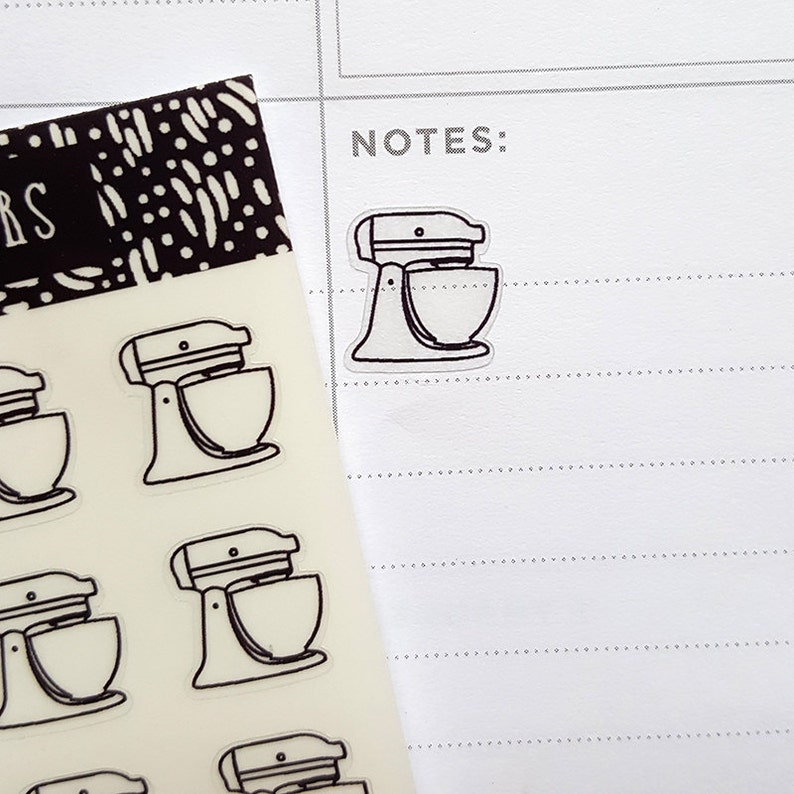 42 Clear Mixer Stickers Mixer Planner Stickers Stand Mixer Etsy