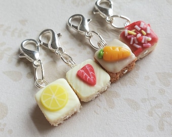 Small cake stitch markers for knitting, novelty  stitch markers, cake themed knitting  accessory, for knitting or crafts