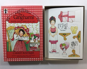 gingham paper dolls