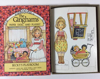gingham paper dolls