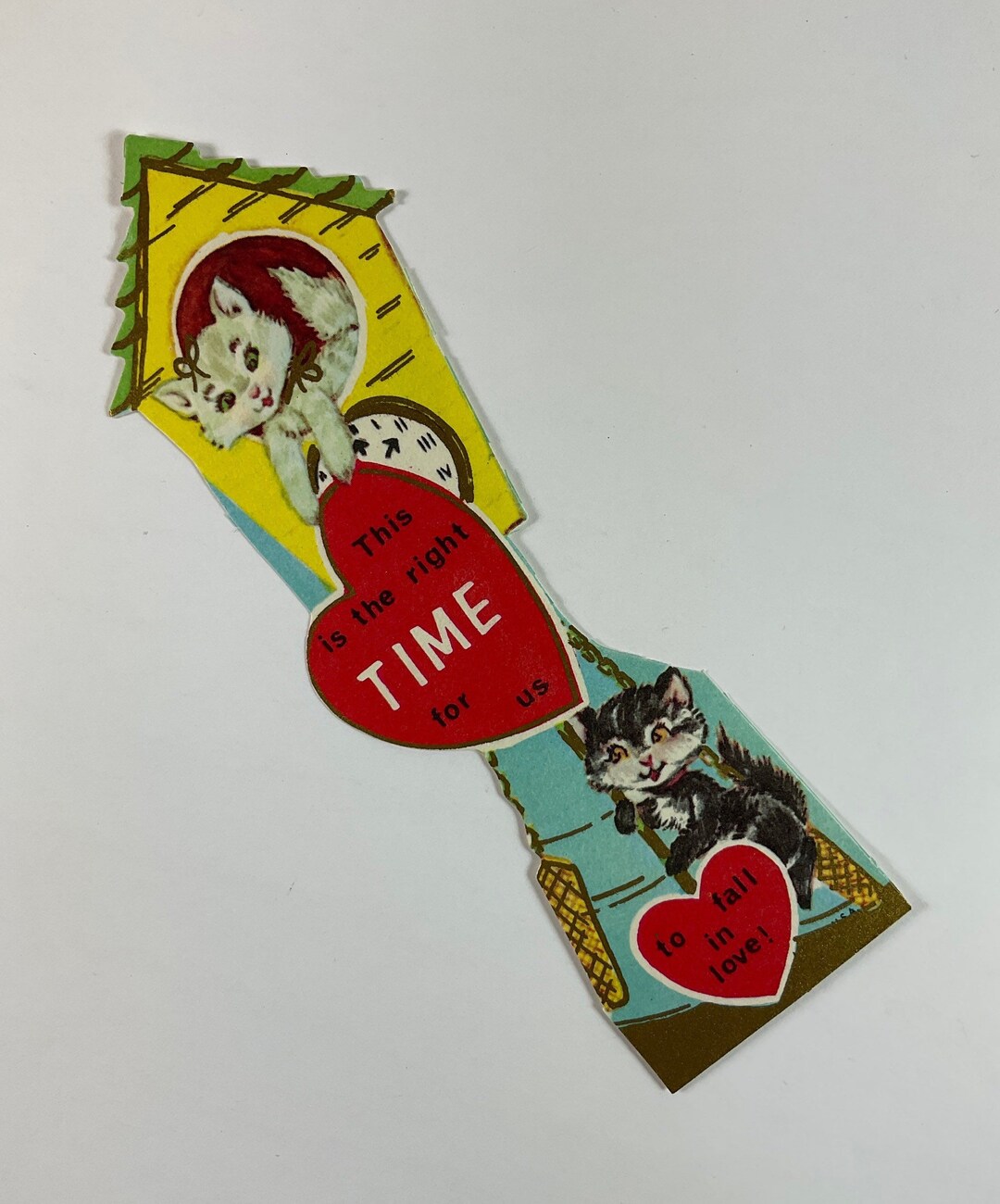 Kitty Cat Kittens Swinging Inside Cuckoo Time Clock Vintage Etsy