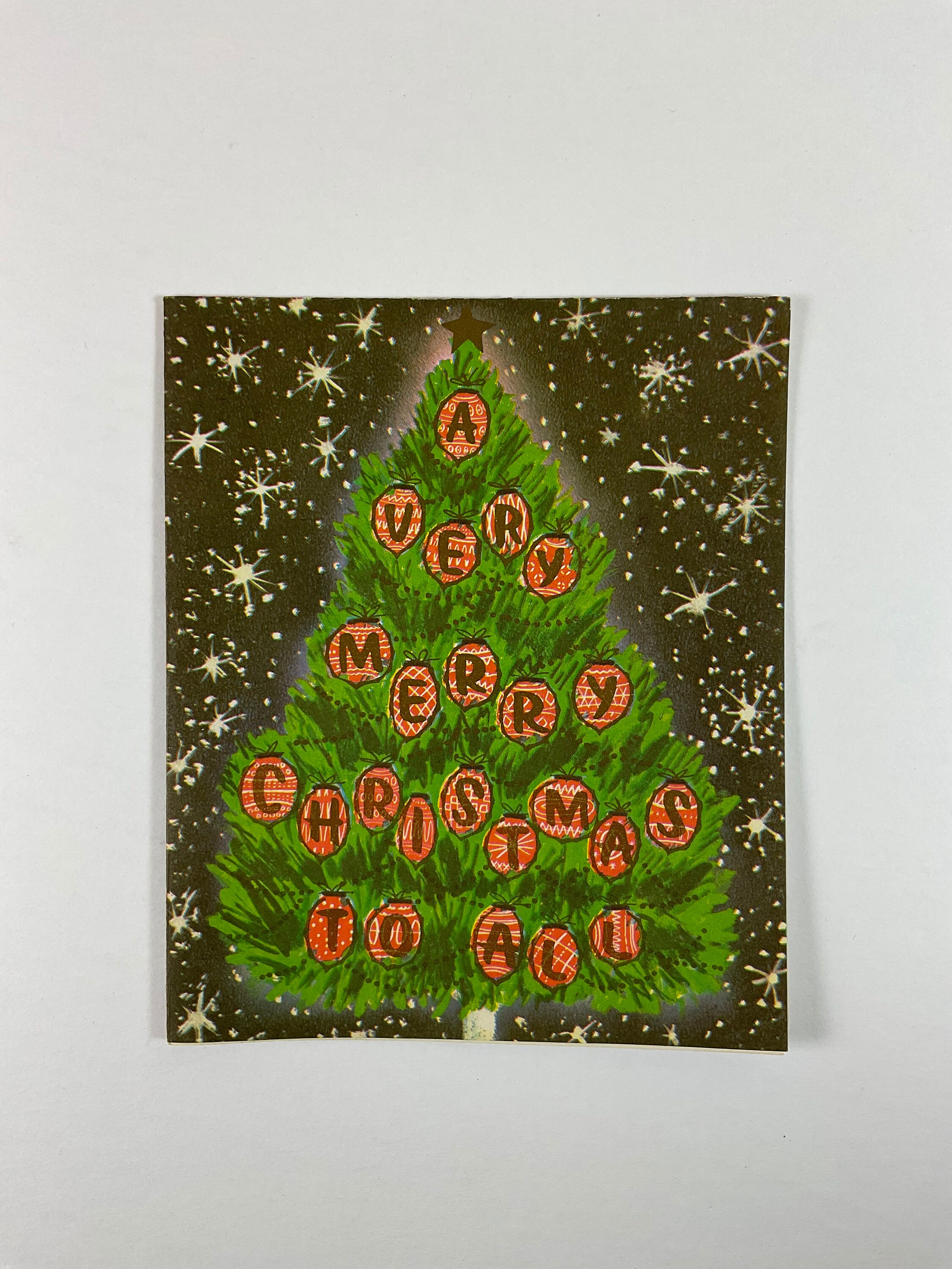 A Happy Greeting & A Wish That's Sincere Xmas Tree Vintage 1940s