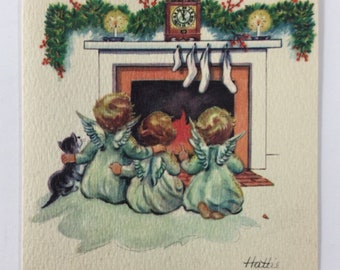 SANTA PAINTING TOYS Kristin Elliot Christmas Greeting Card w/ Envelope MG18 SANTA PAINTING TOYS Kristin Elliot Christmas Greeting Card w/ Envelope MG18