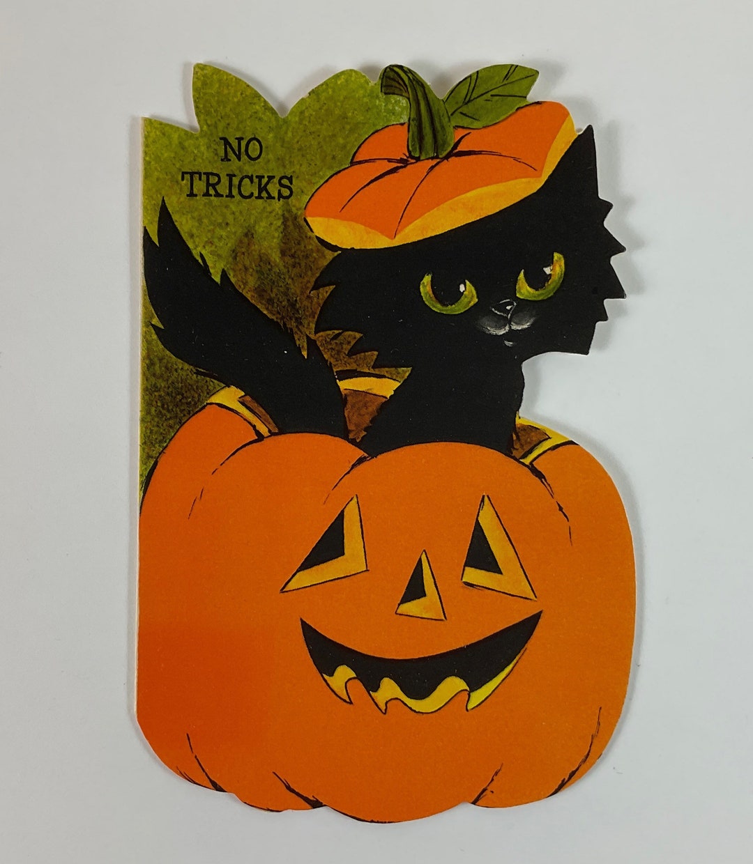 Pumpkin Hat Black Cat & JOL Pumpkin Halloween Vintage 1950s - Etsy