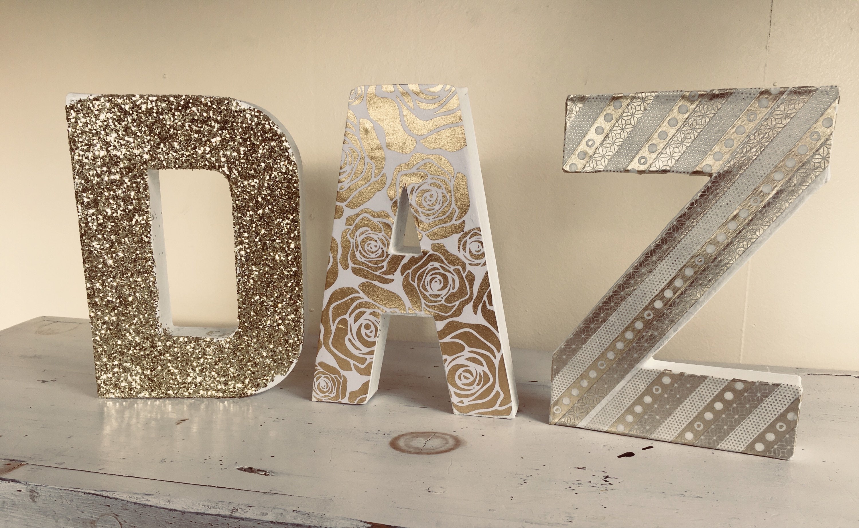 Personalized 8 Gold Tone Wall Letters Initial Letters Etsy