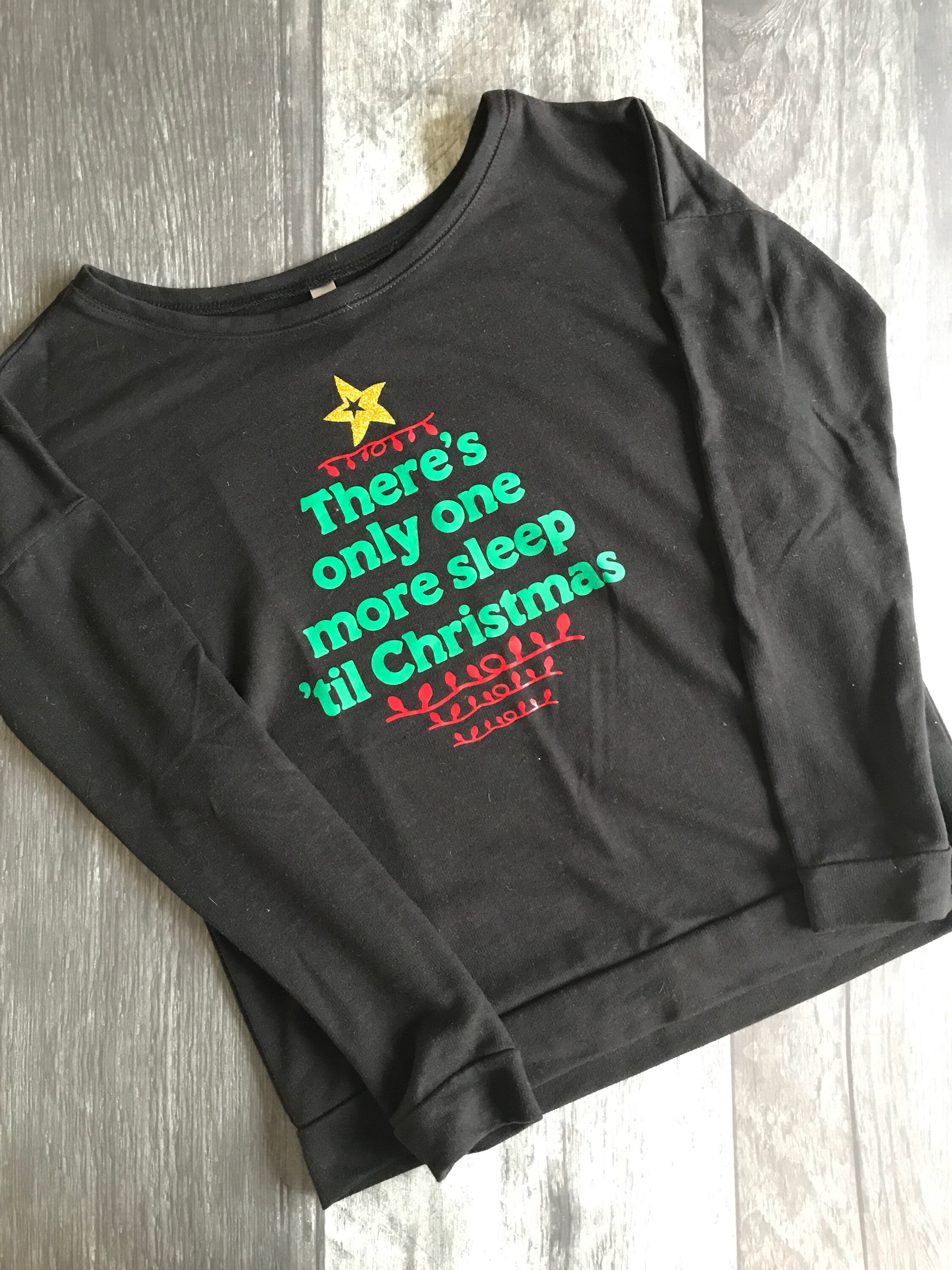 One More Sleep Til Christmas Long Sleeve Scoop T Shirt Etsy