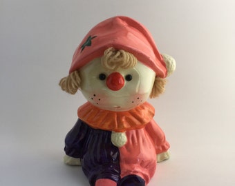 Kinder Rosa und Lila Kleines Mädchen Clown Puppe Keramik Sparschwein