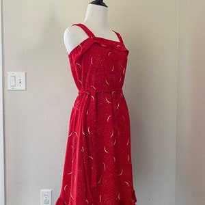Robe d'été vintage rouge croissant de lune Robe femme Taille 2 TP image 4