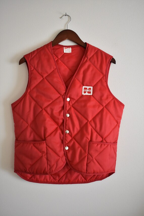 1970's Vintage Red Cenex Puffy Vest | Men's Mediu… - image 1