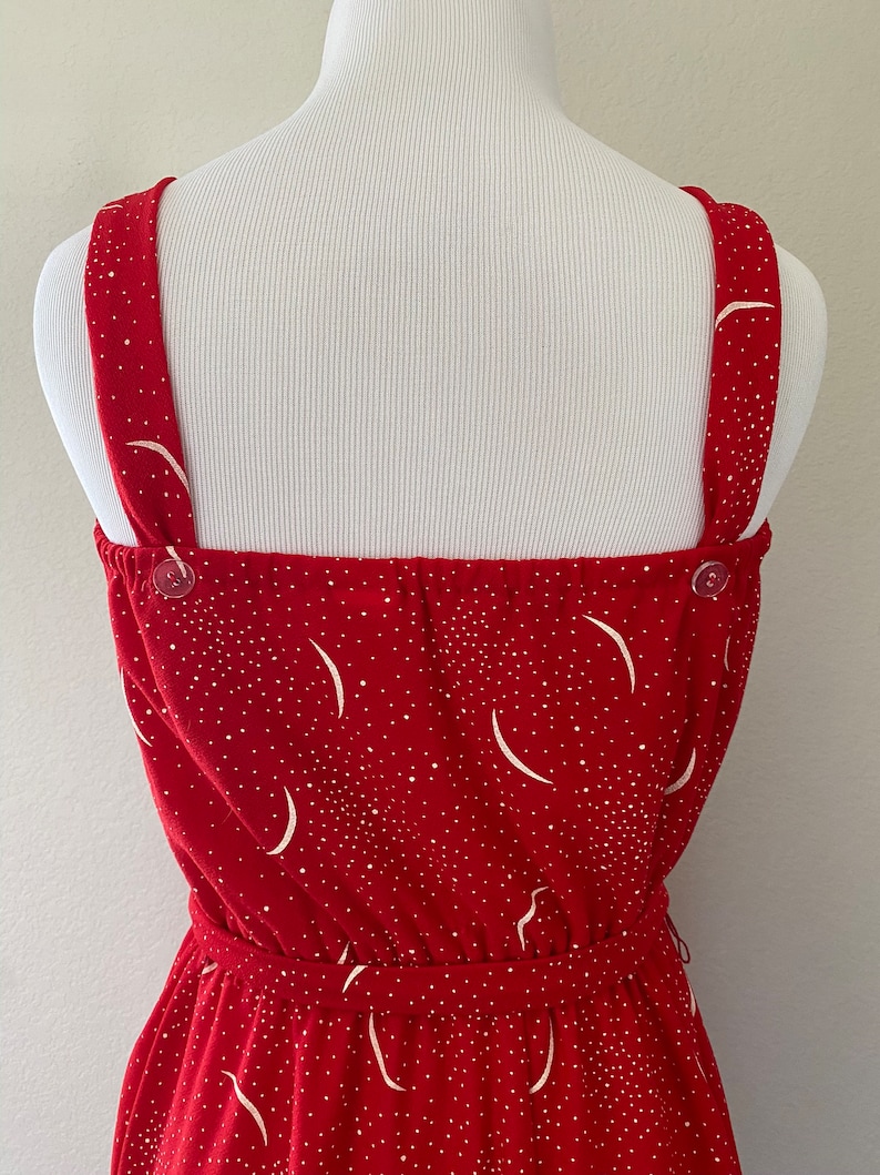 Robe d'été vintage rouge croissant de lune Robe femme Taille 2 TP image 8