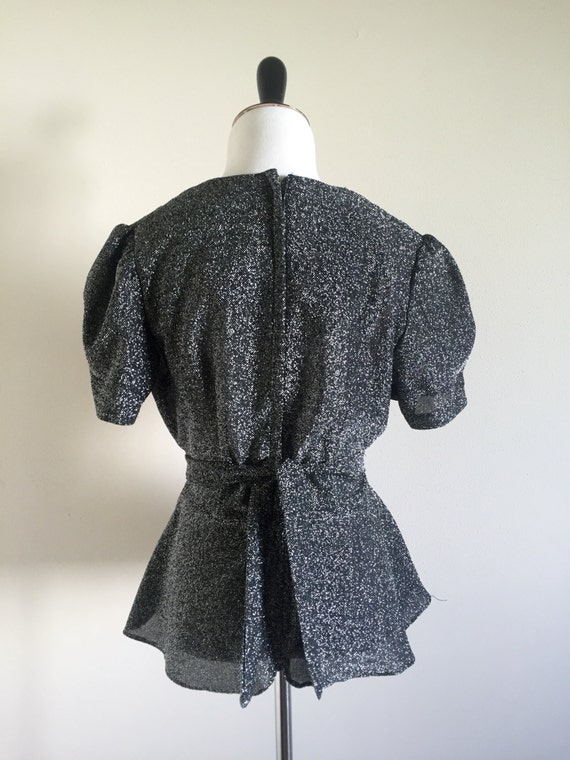 Women's Vintage Black and Silver Metallic Baby Do… - image 4