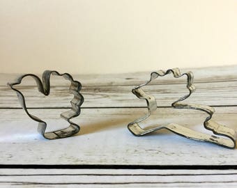 Small Vintage Deer and Turkey Metal Cookie Cutters