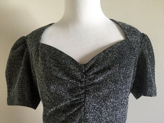 Women's Vintage Black and Silver Metallic Baby Do… - image 3