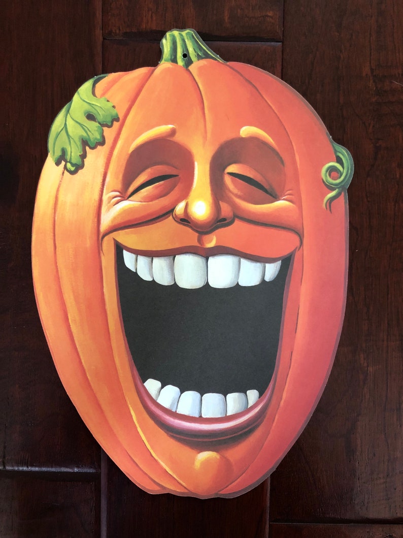 1990's Vintage Beistle Cartoon Pumpkin Cardboard Halloween | Etsy