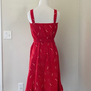 Robe d'été vintage rouge croissant de lune Robe femme Taille 2 TP image 6