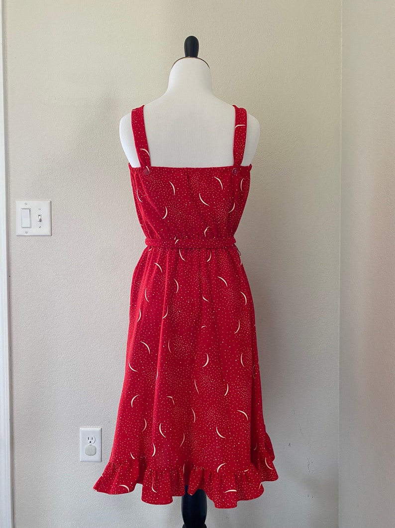 Robe d'été vintage rouge croissant de lune Robe femme Taille 2 TP image 6