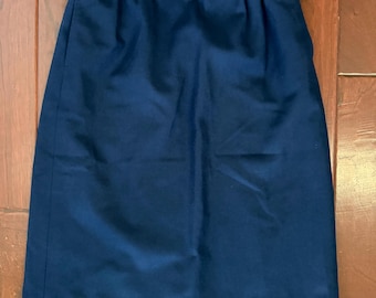 Vintage Petite Pendleton Navy Blue Wool Skirt - High Waisted 100% Virgin Wool - Made in USA - Size Small (26" Waist)