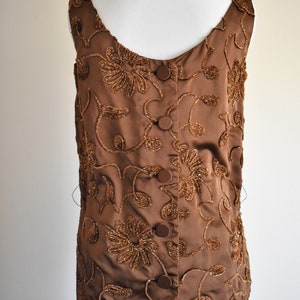 Sexy 1960's Vintage 2 Piece Brown Floral Tank & Skirt Set Geno California Designs by Erni XS size 0 image 6