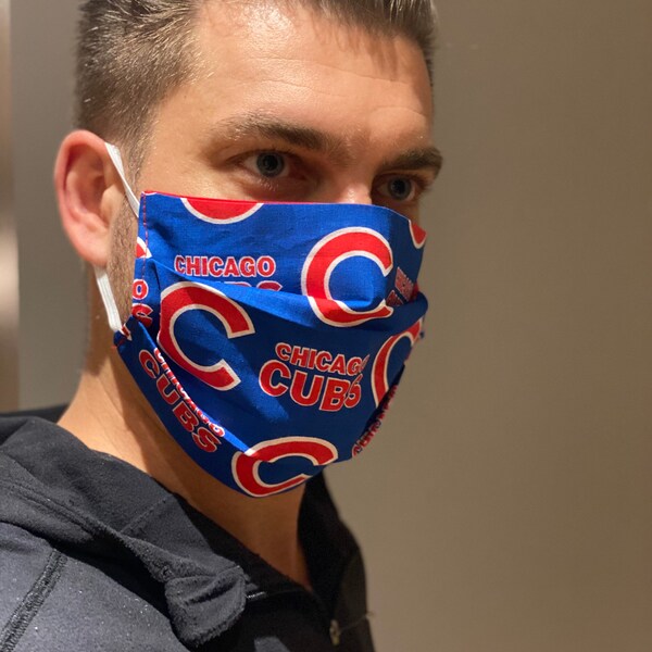 Chicago CUBS face mask | double layer, filter pocket, washable | 100% cotton.