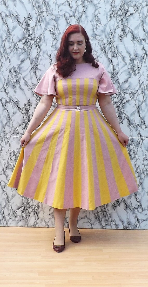 striped skirt yellow