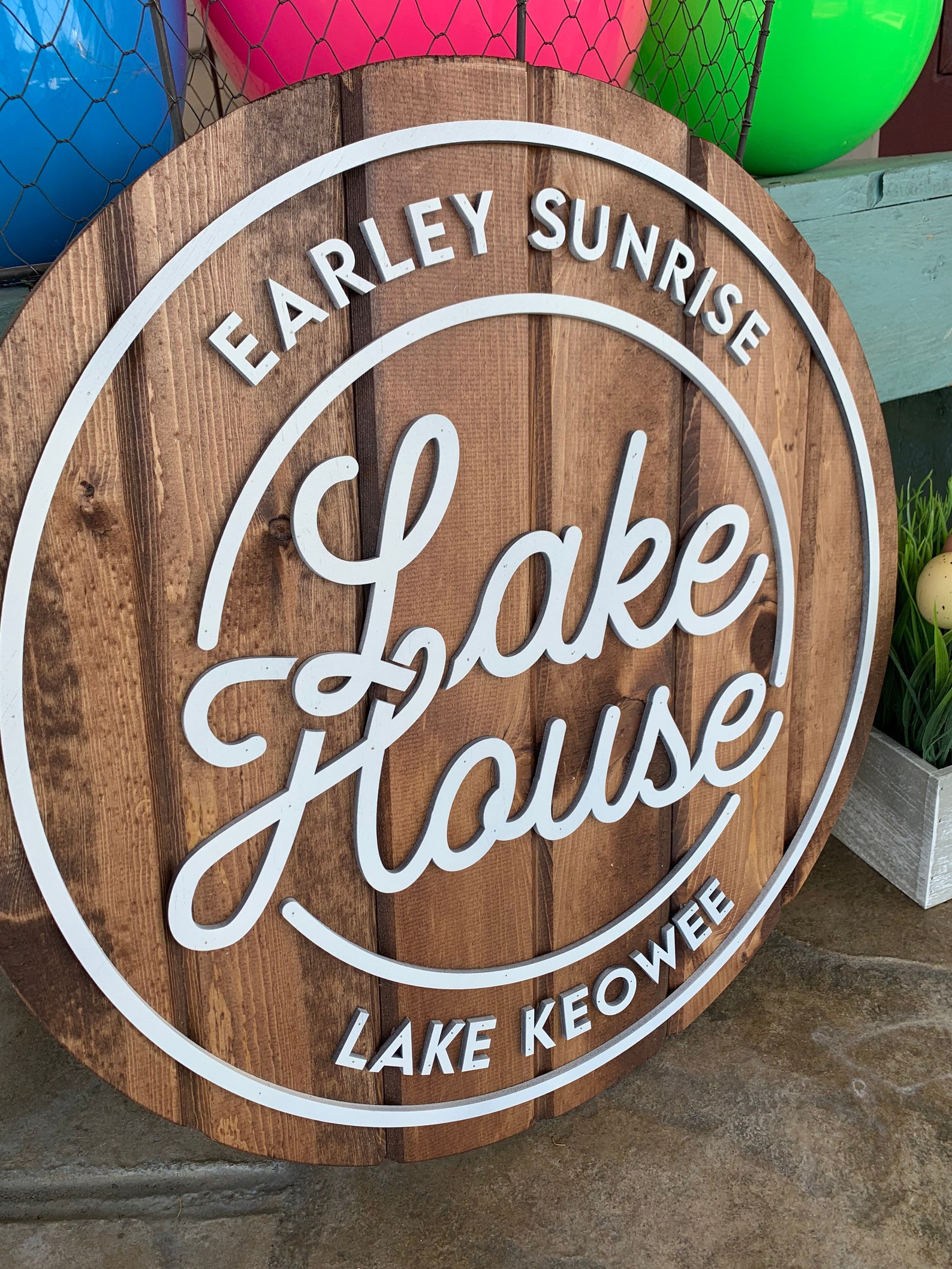 Lake House Sign Custom Lake House Round To Etsy