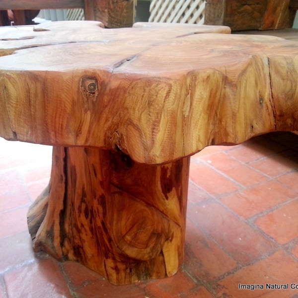 Naturally Unique Cypress Tree Trunk Handmade Coffee Table - Log Rustic Chilean - FREE WORLDWIDE SHIPPING