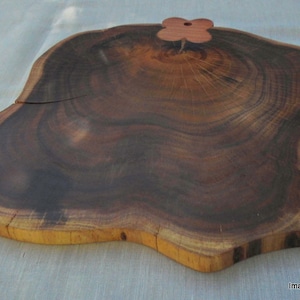 Tábua de servir laje de tora de acácia com incrustação de borboleta e vedação de cera de abelha, frete grátis.