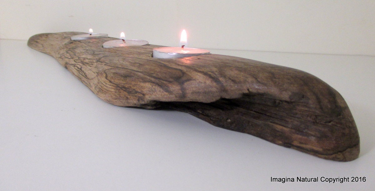 Driftwood tea light candle holder deals