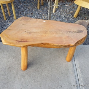 Cypress Handmade Slab Coffee Table - Log Rustic Chilean - Free International Shipping Included