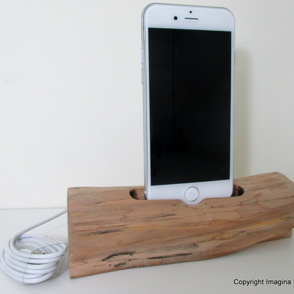 iPhone or Cellphone Driftwood Holz iPhone Docking Station Reclaimed Drift Wood iPhone Dock Holz iPhone Kabelhalter Iphone 3 4 5 6 7 XS