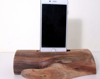 Iphone dock Cellphone Stand Wooden iPhone Docking Station Reclaimed Drift Wood iPhone Dock Wooden iPhone Cable holder Iphone   6 7 8 10 X XS