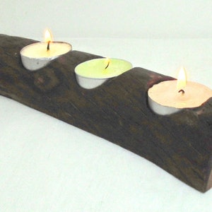 Free Shipping Beautiful New Handmade oak Driftwood 3Tea light Candle Holder Made from Reclaimed Native Chilean Wood. Candelabra, Tealight