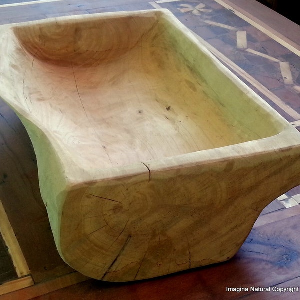 Hand Carved Wooden Bowl, Carved from a tree trunk, Handmade Solid wooden bowl carved from wood. Chilean Wood Bowl. Free Global Shipping