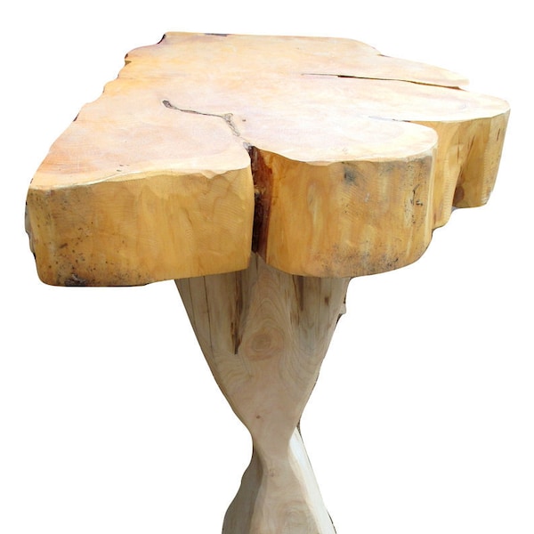 Naturally Unique Cypress Tree Trunk Handmade Wall Accent Table - Rustic Chilean Log Table
