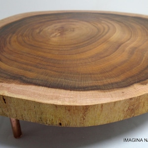 Acacia Slab Wooden Mini Tavolo Con Gambe in Rame spedizione gratuita
