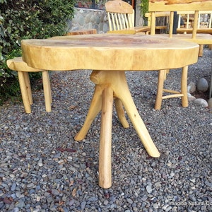 Cypress Handmade Slab Casual Dining Table - Log Rustic Chilean - Free International Shipping Included