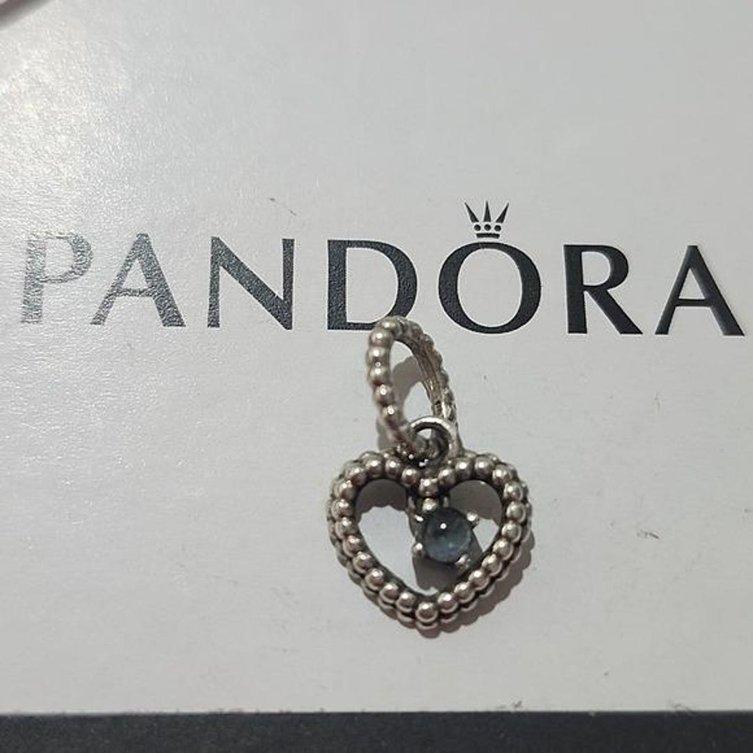 Pandora Sterling Silver Sky Blue Beaded December Heart Dangle Charm ...
