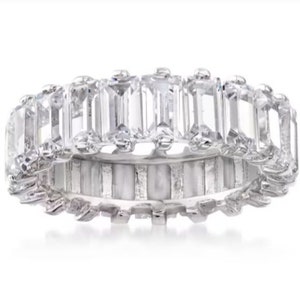 Glamorous Baguette CZ Eternity Band Ring, Size 9.25